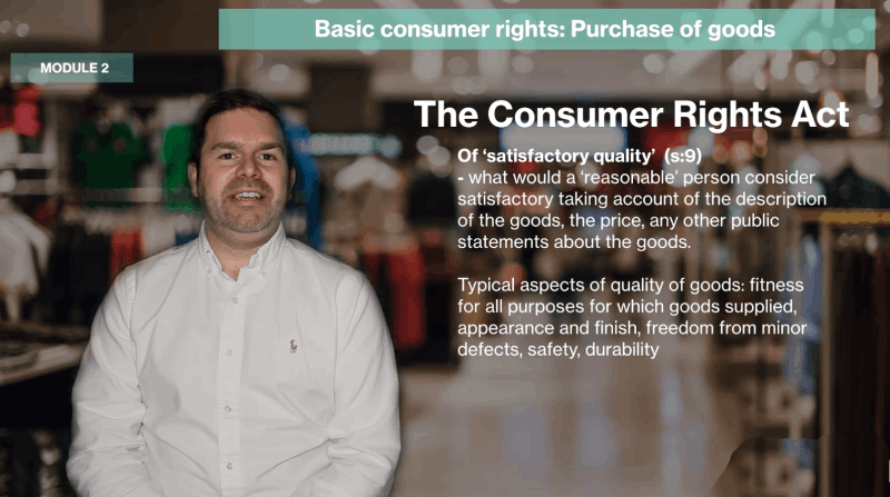 Training learning consumer law